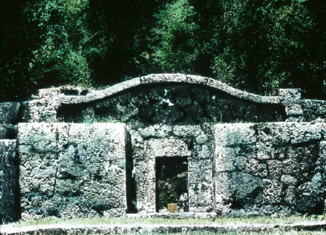 Ancient tomb showing hole in door for Spirit