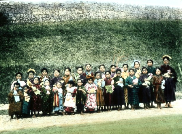 Sunday School Children with American Dolls